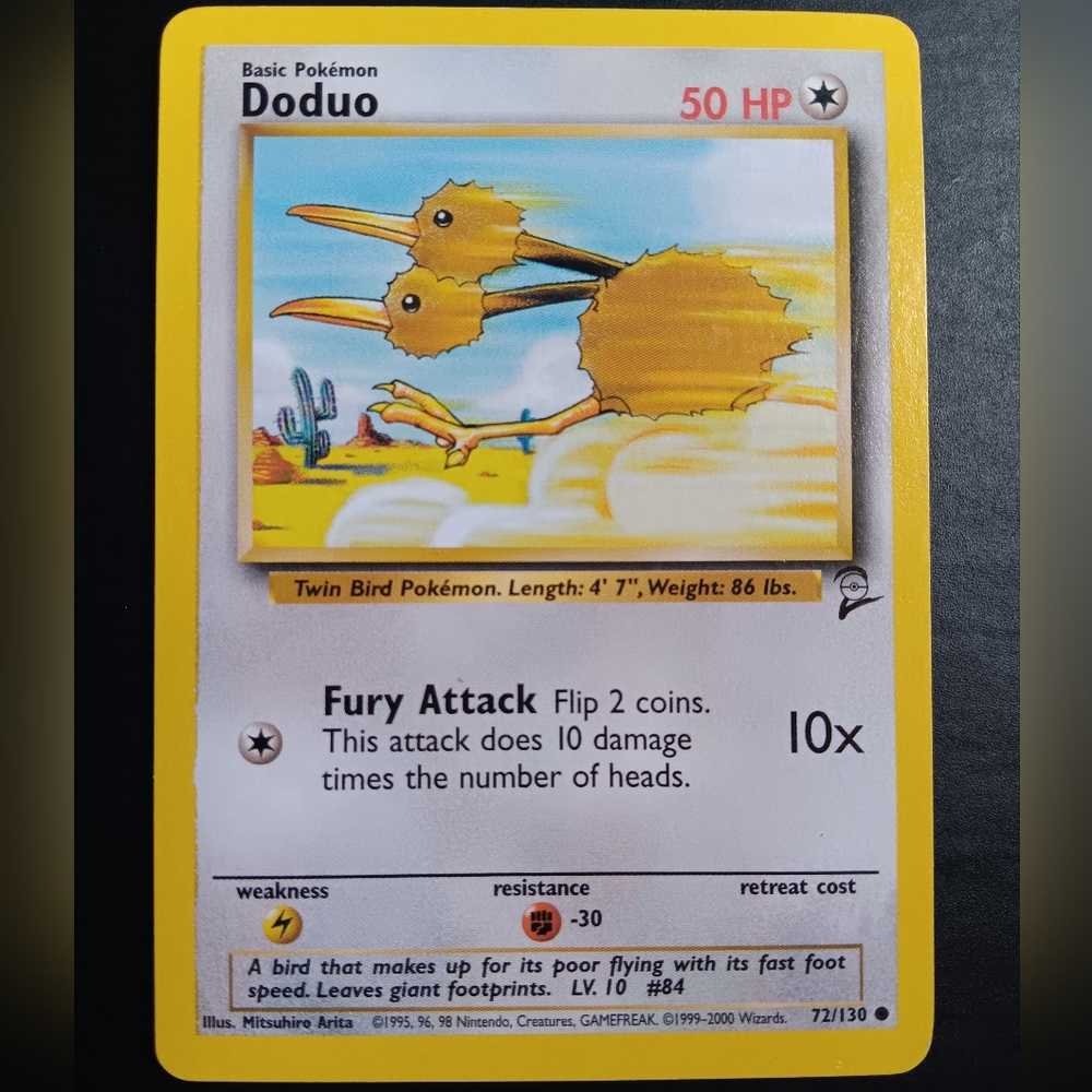 Doduo Error Pokemon Card - Base Set 2 - NO. 72/130 Common Non-Holo